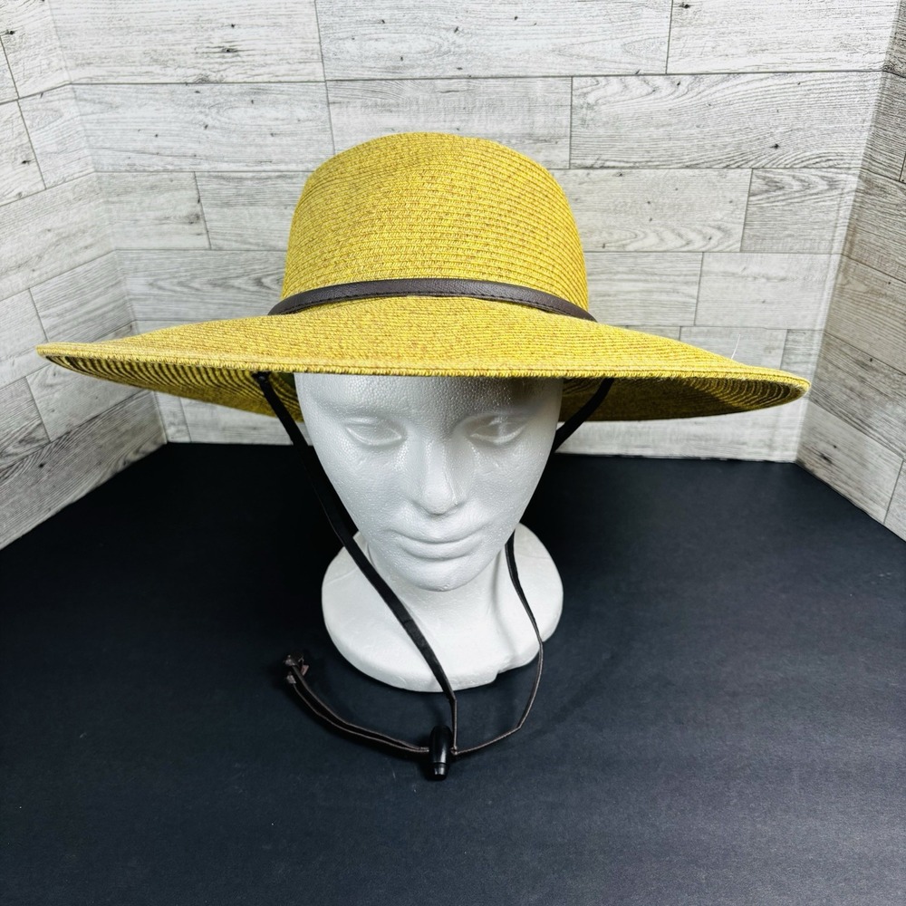 Orvis hat summer‎ sun tan straw neck toggle 4" brim hiking beach summer  NWOT